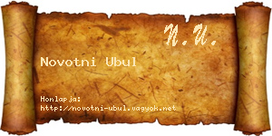 Novotni Ubul névjegykártya